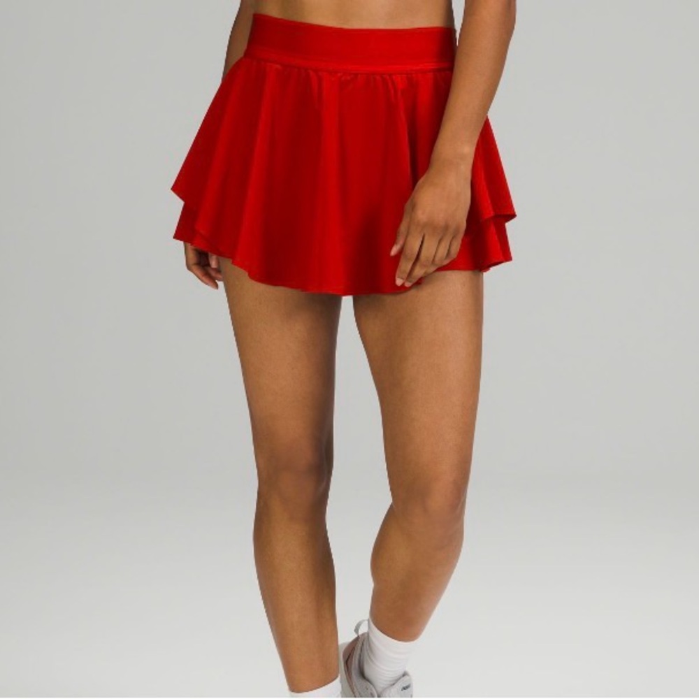 Red Lululemon Court Rival Skirt